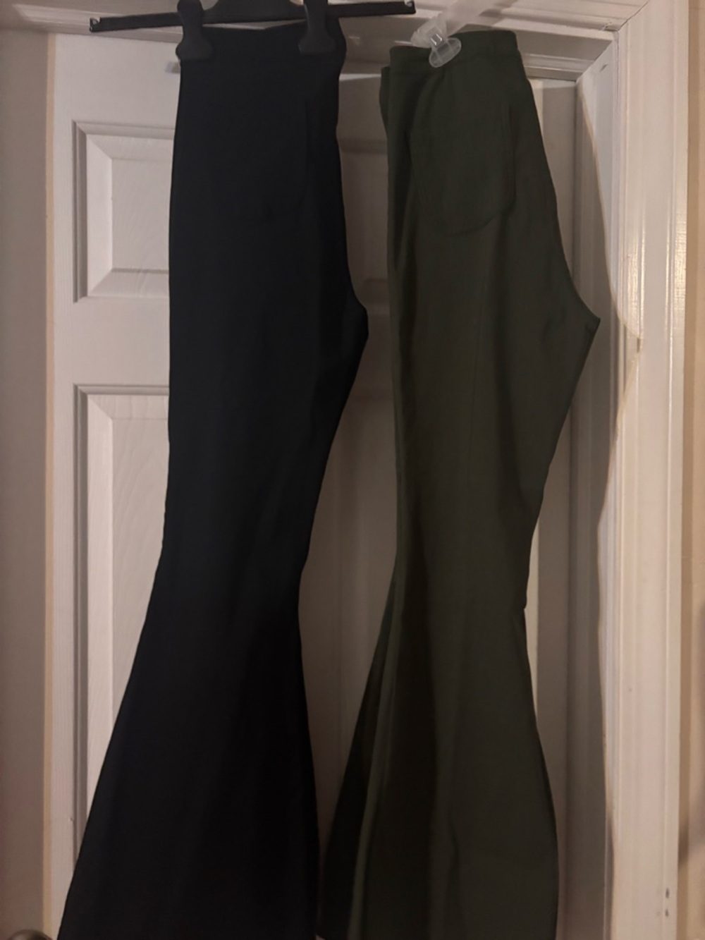 Women’s Flared Stretch Pants - Black & Olive, Large